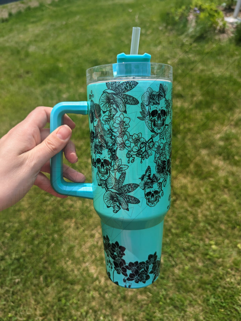 30oz Floral Skull