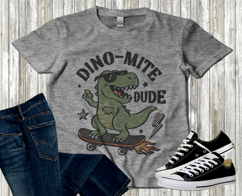 Dino-Mite Dude kids shirts