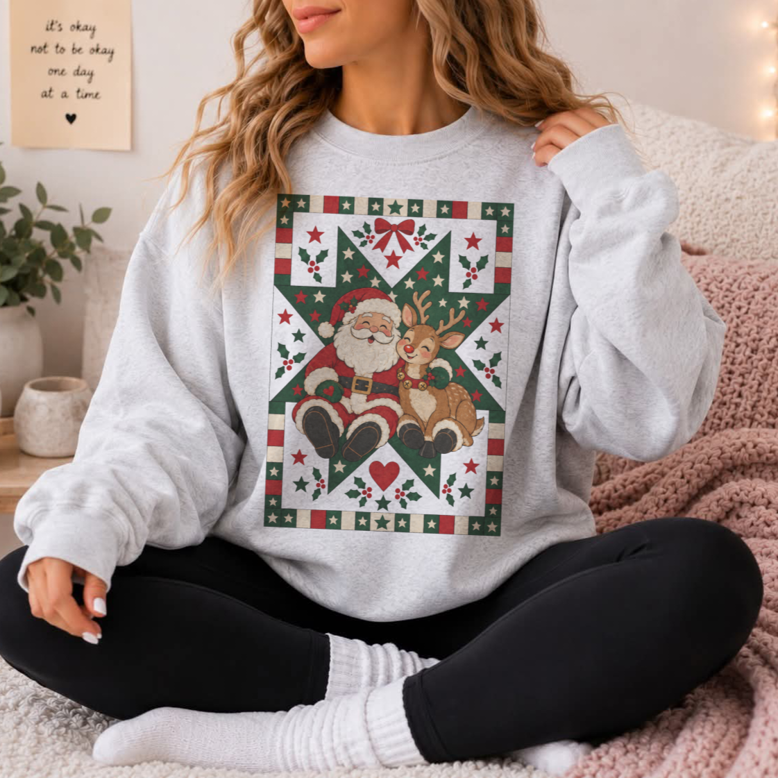 christmas vintage santa & rudolph