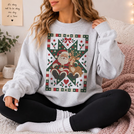 christmas vintage santa & rudolph