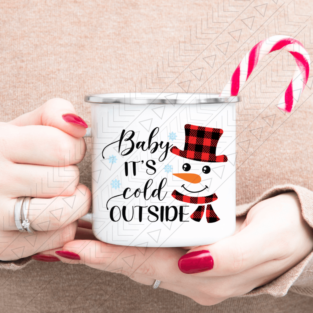 Baby Its Cold Snowman Enamel Mug Mug