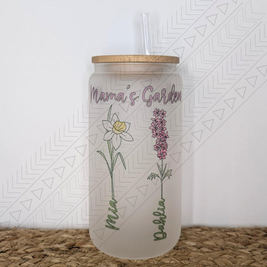 Birth Flower Garden Custom Glass Can glass can