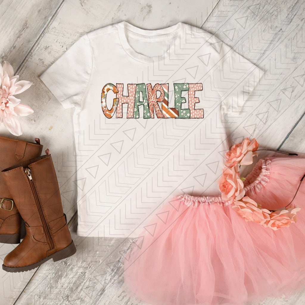 Boho Valentine Name Kids Shirts