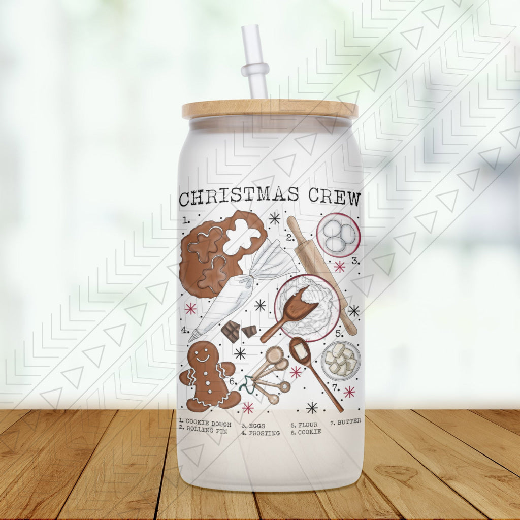 Christmas Crew Chart Glass Can