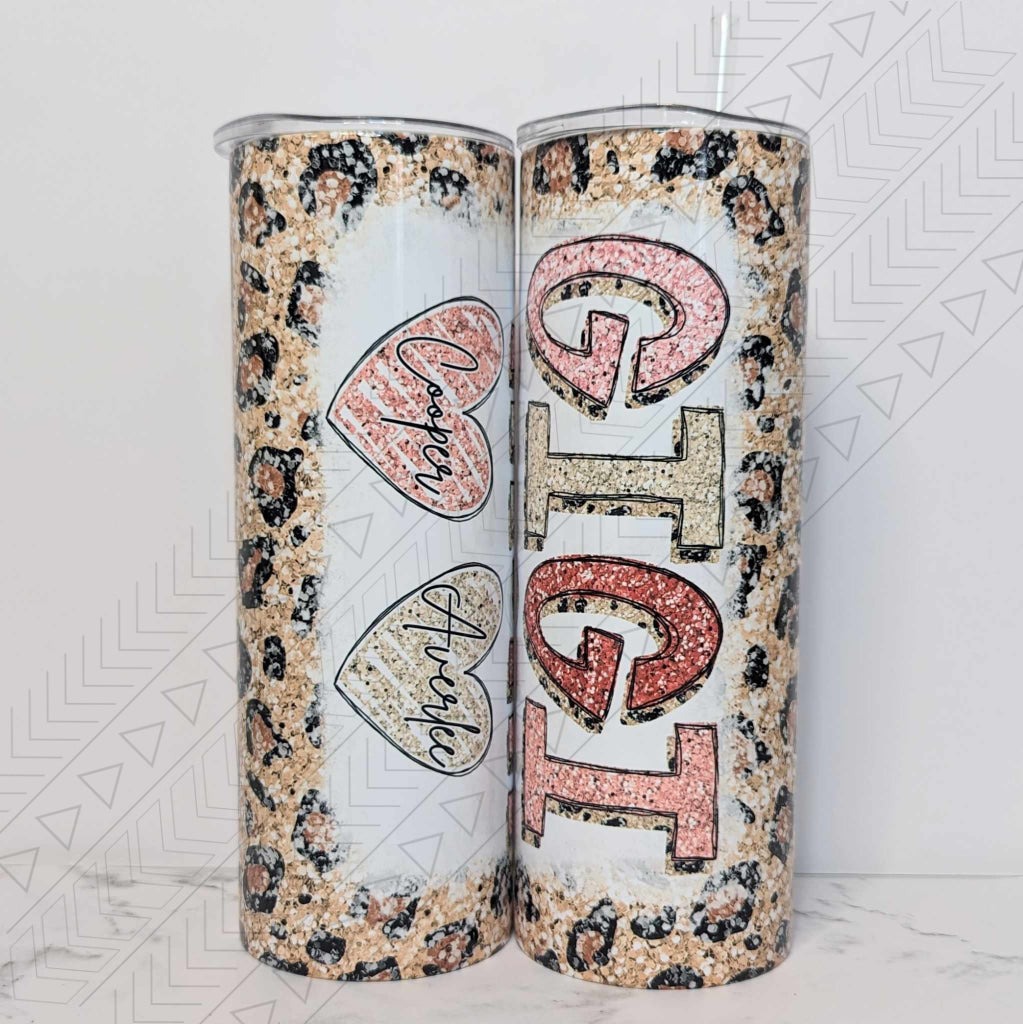 Custom Leopard Glitter Tumbler