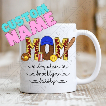 Custom Name Baseball/softball Mug