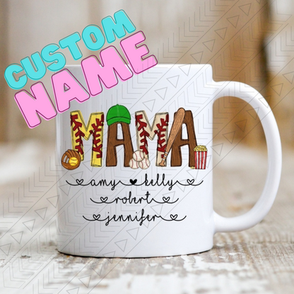 Custom Name Baseball/softball Mug