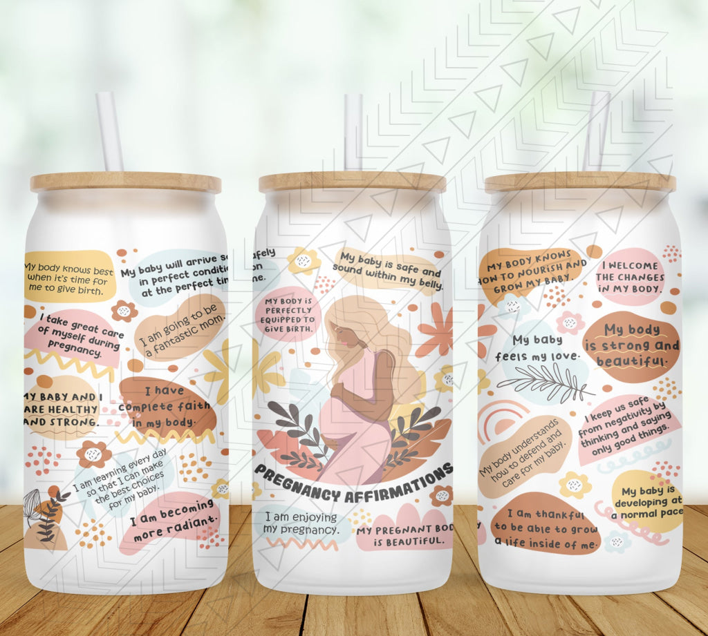 Custom Pregnancy Affirmations Glass Can