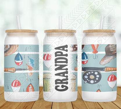 Fishing Personalized Glass Can