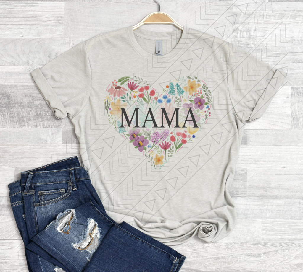 Floral Heart Mama Shirts & Tops