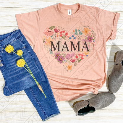 Floral Heart Mama Shirts & Tops