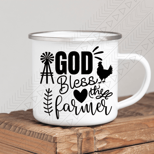 God Bless The Farmer Enamel Mug Mug