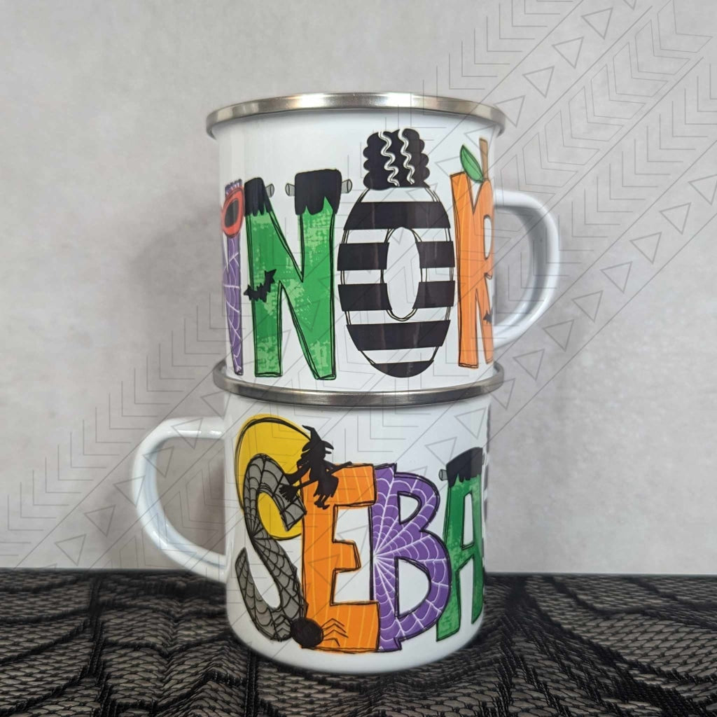 Halloween Name Enamel Mug