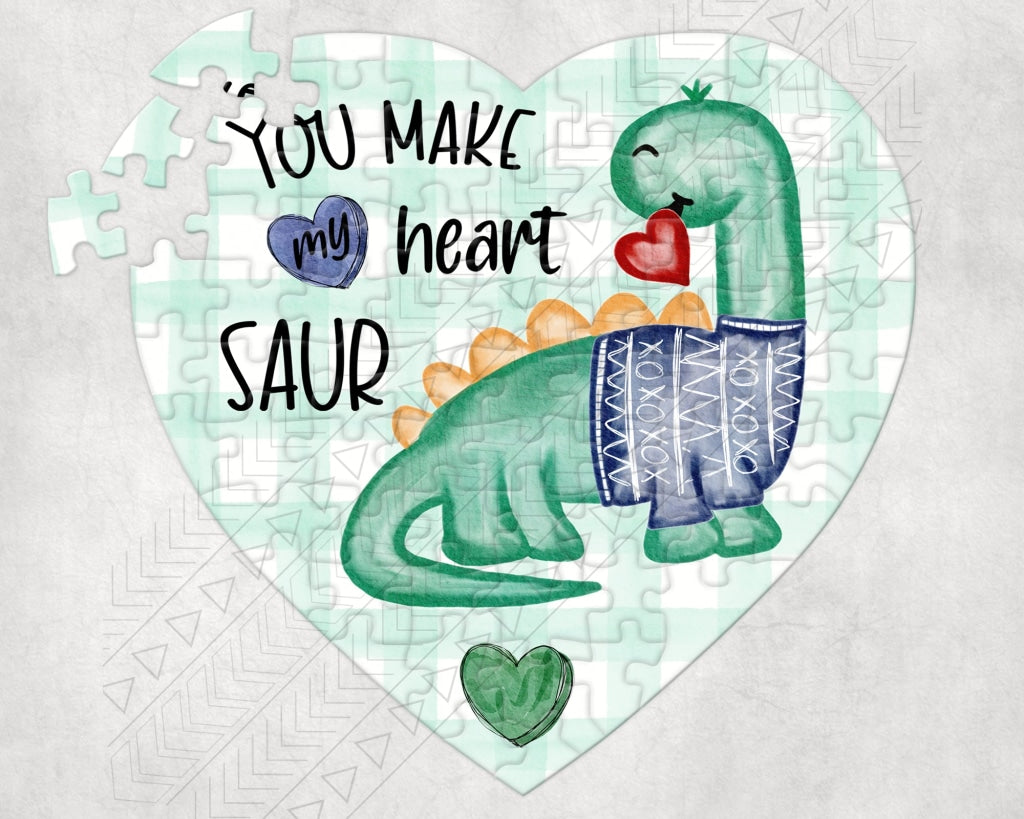 Heart Saur Puzzle Green / Shape