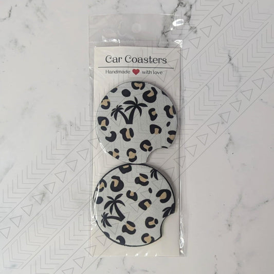 Leopard Palm Tree Car Coaster