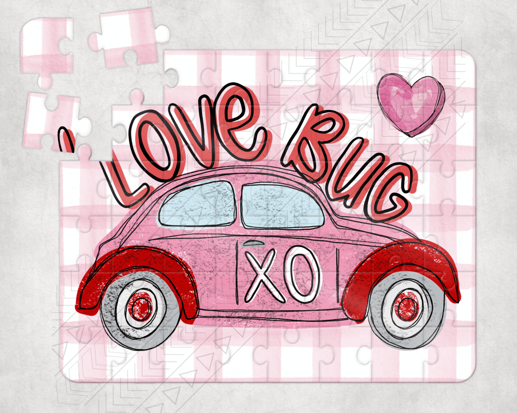 Love Bug Puzzle Pink / Sm Piece Rectangle