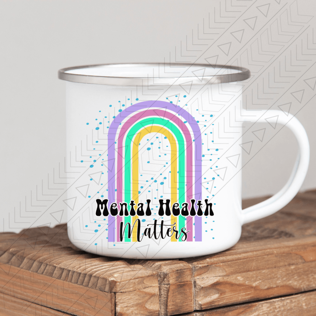 Mental Health Matters Rainbow Enamel Mug Mug