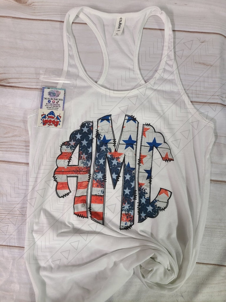 Patriotic Monogram Tank Top Kids Shirts