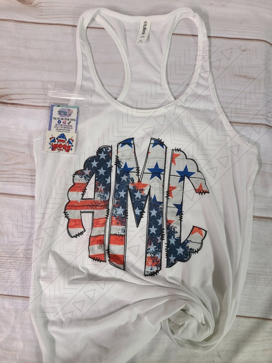 Patriotic Monogram Tank Top Kids Shirts