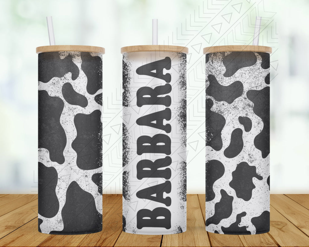 Personalized Cow Print Tumbler