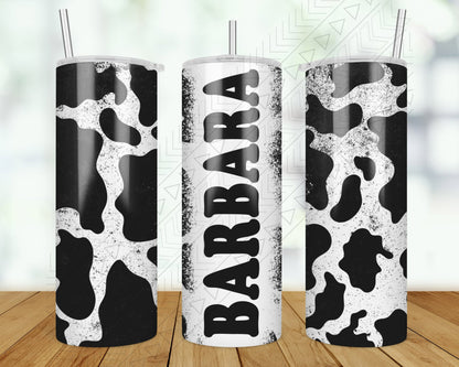 Personalized Cow Print Tumbler