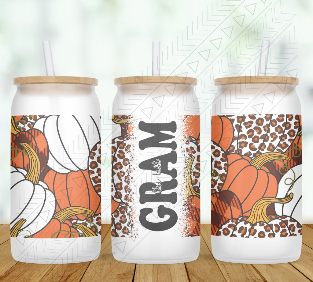 Pumpkins Personalized Glass Can