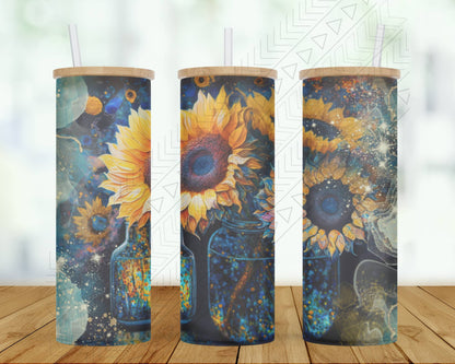 Sunflower Alcohol Ink Tumbler