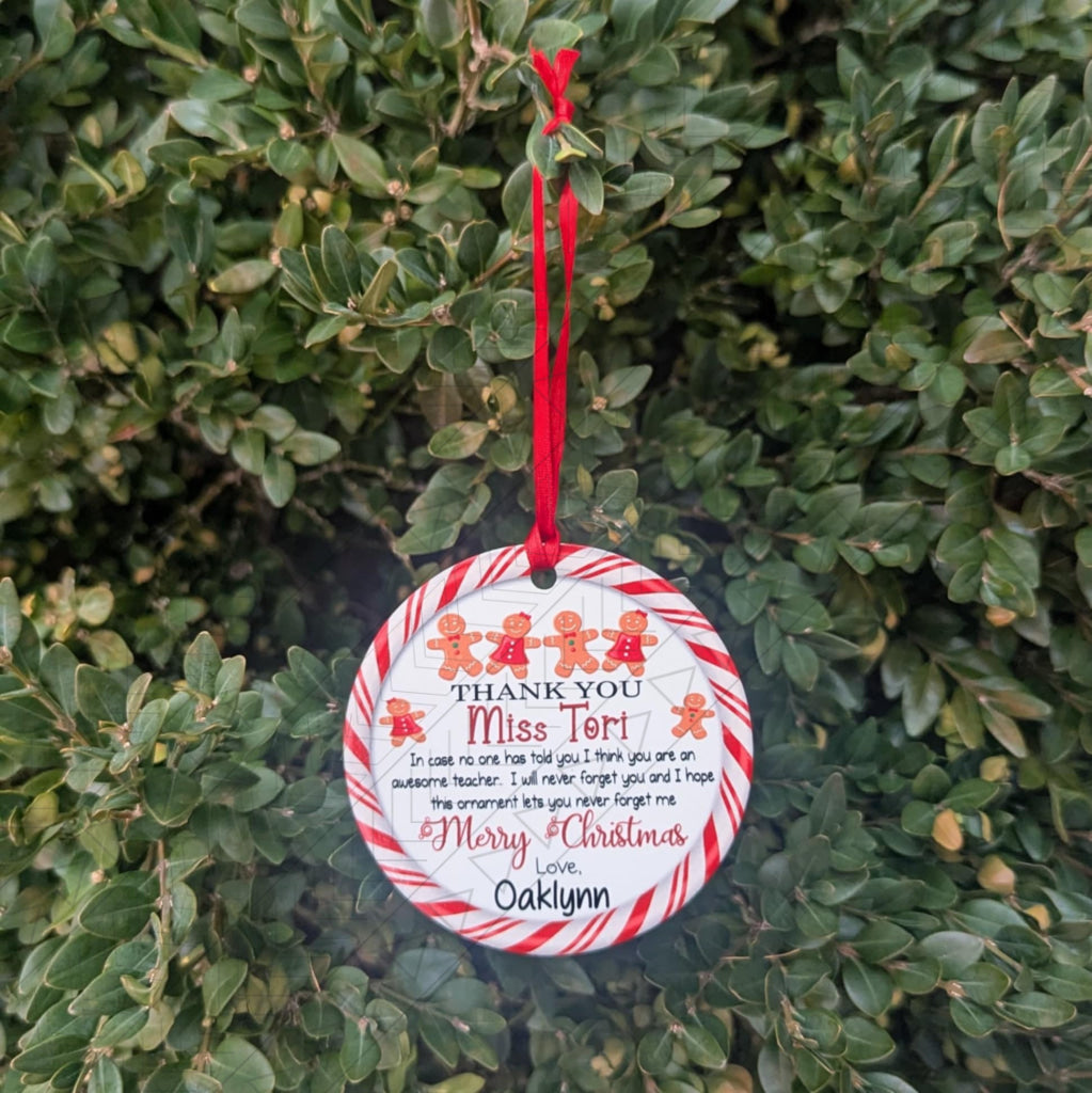 Thank You Teacher Ornament Ornaments