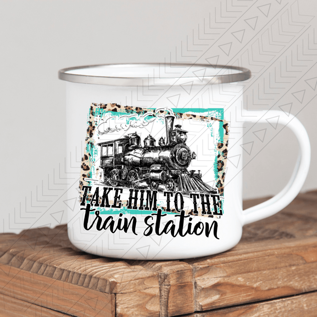 To The Train Station Enamel Mug Mug