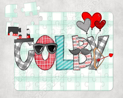 Valentines Name Rectangle Puzzle Boy / Lg Piece