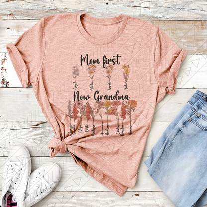 Vintage Mom First Now Grandma Tee Shirts & Tops