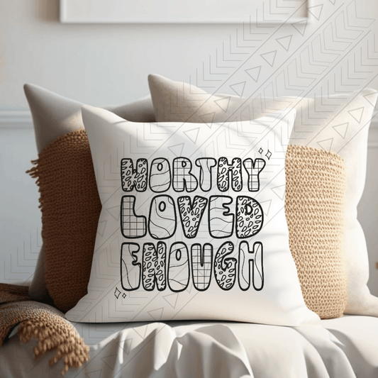 Worthy Loved Enough Pillow Cover Pillowcases & Shams